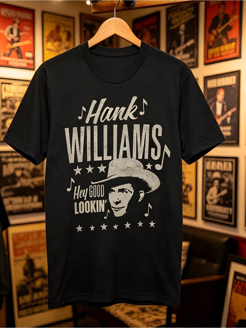 Hank Williams Country Music Graphic T-Shirt Classic Southern Fan Gift Apparel 90